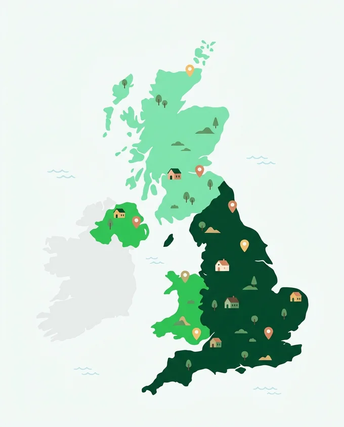 Map of EPC assessor coverage across the United Kingdom