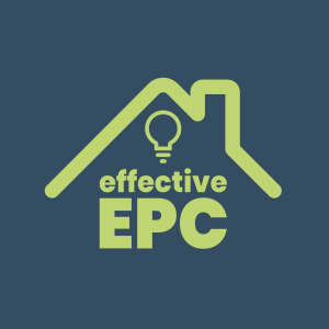 lime green effective epc logo on blue background.